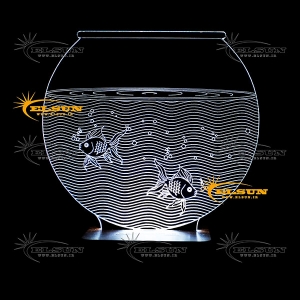آباژور سه بعدی طرح تنگ ماهی